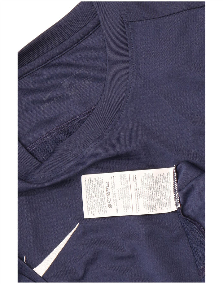 T-shirt męski Nike Dri Fit, średni granatowy poliester