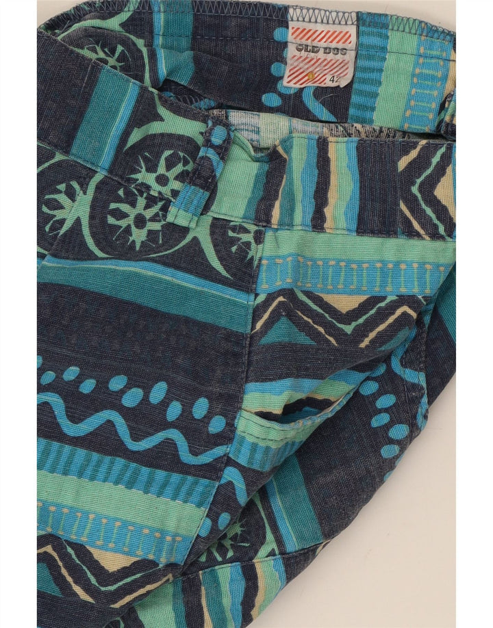 OLD DOG Womens Casual Shorts IT 42 Medium W26  Navy Blue Striped Vintage Old Dog and Second-Hand Old Dog from Messina Hembry 