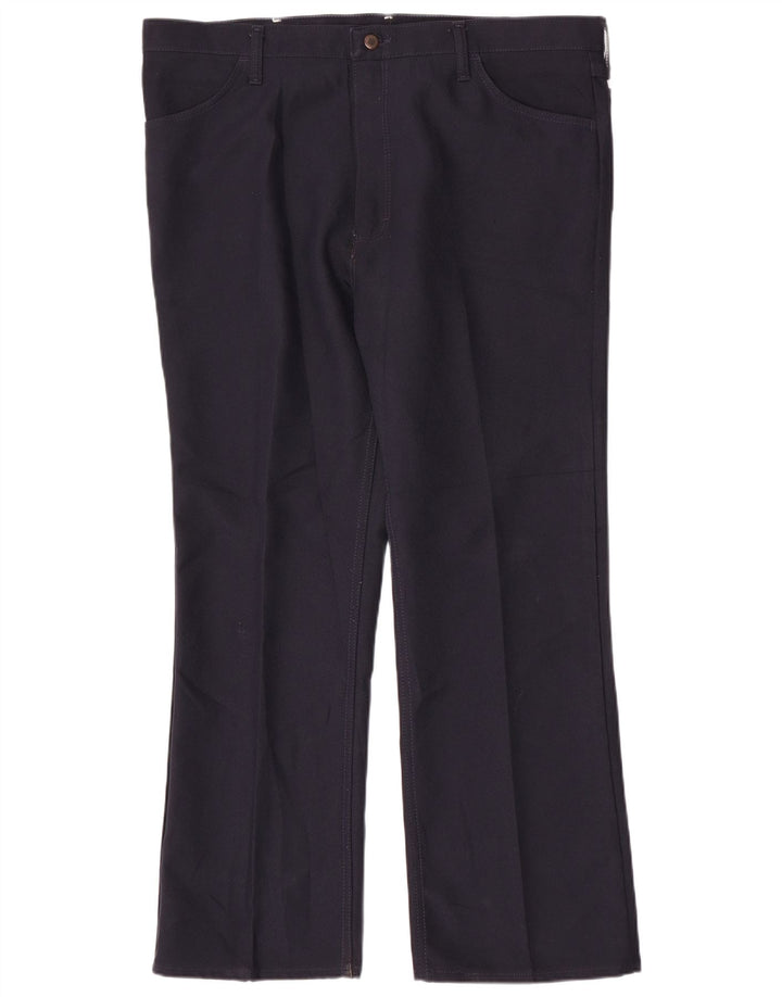 Męskie proste spodnie codzienne WRANGLER W42 L30 Granatowy poliester