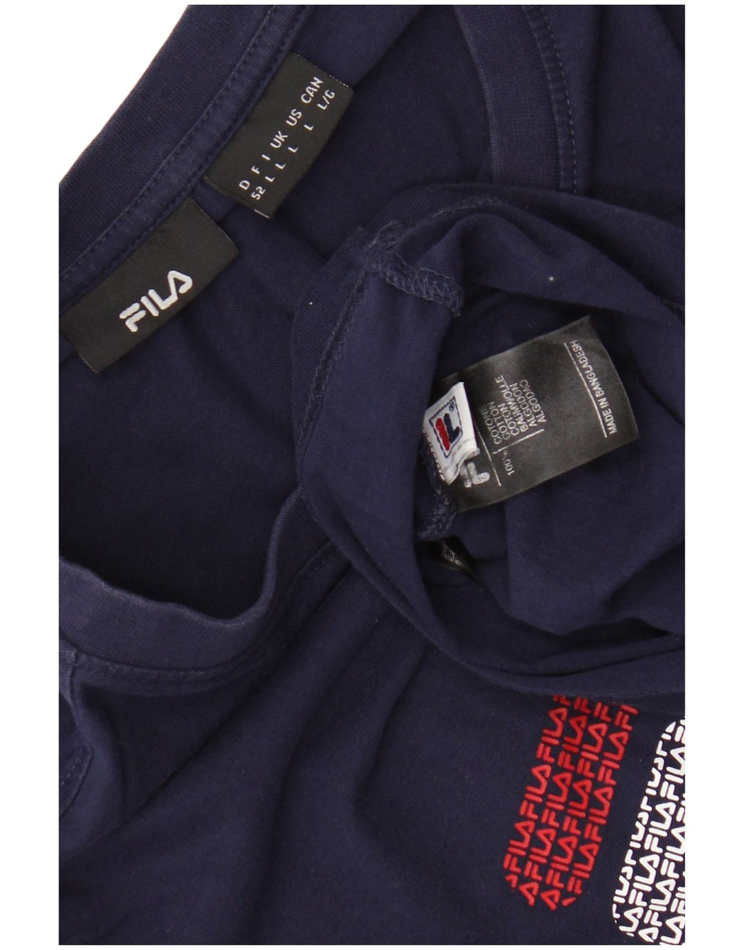 Męski T-shirt Fila z grafiką, duży, granatowy, bawełniany