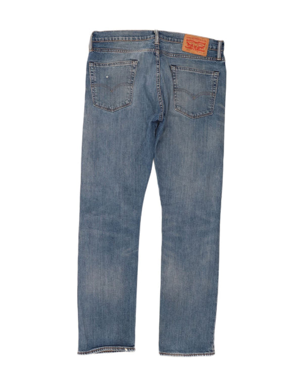 Męskie jeansy Levi's 513 Slim Straight W34 L32 Niebieskie bawełniane