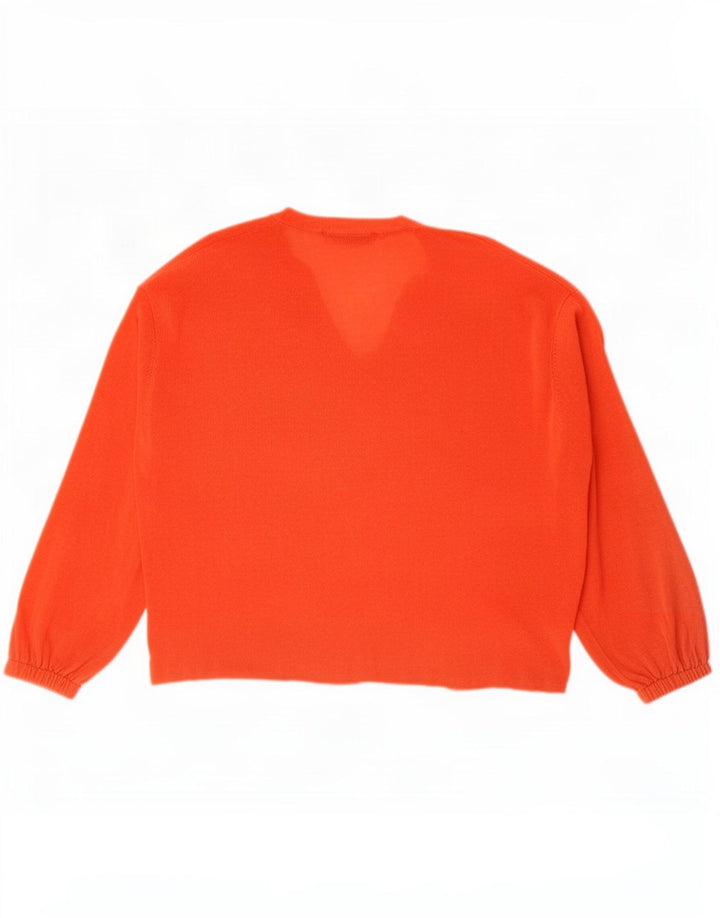 Sweter damski Zara Oversize z dekoltem w kształcie litery V, UK 16, duży pomarańczowy