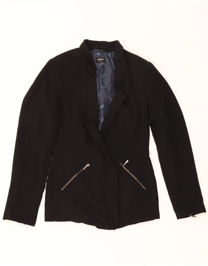 OASIS Womens Blazer Jacket UK 8 Small Black Polyester Vintage Oasis and Second-Hand Oasis from Messina Hembry 