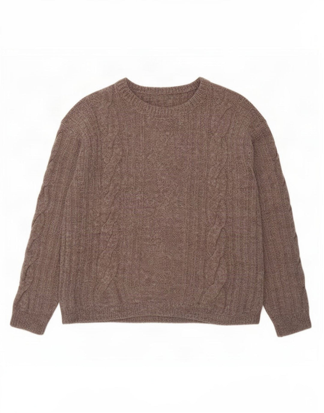 Sweter damski w stylu vintage z okrągłym dekoltem UK 14, średni szary