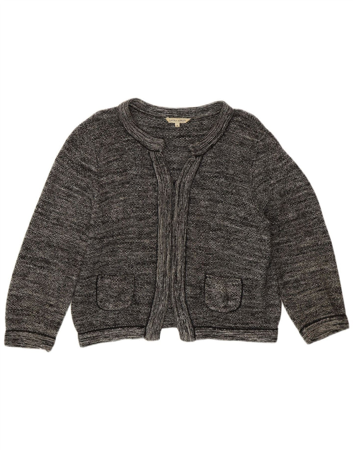 Damski otwarty sweter bolerko Laura Ashley UK 12, średnioszary, bawełniany