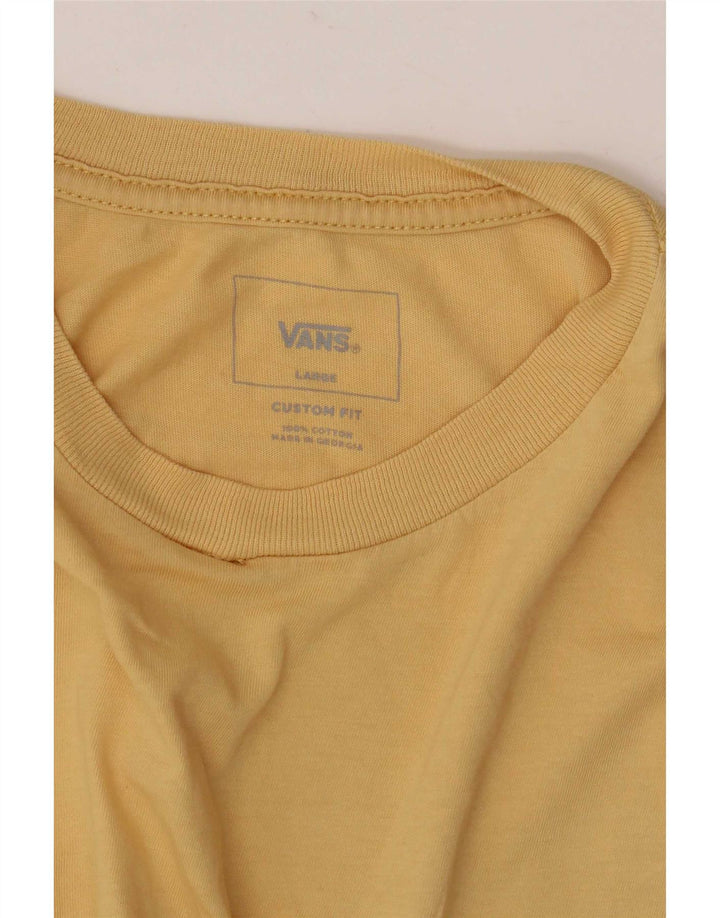Męski T-shirt Vans Custom Fit z grafiką, duży, żółty, bawełniany