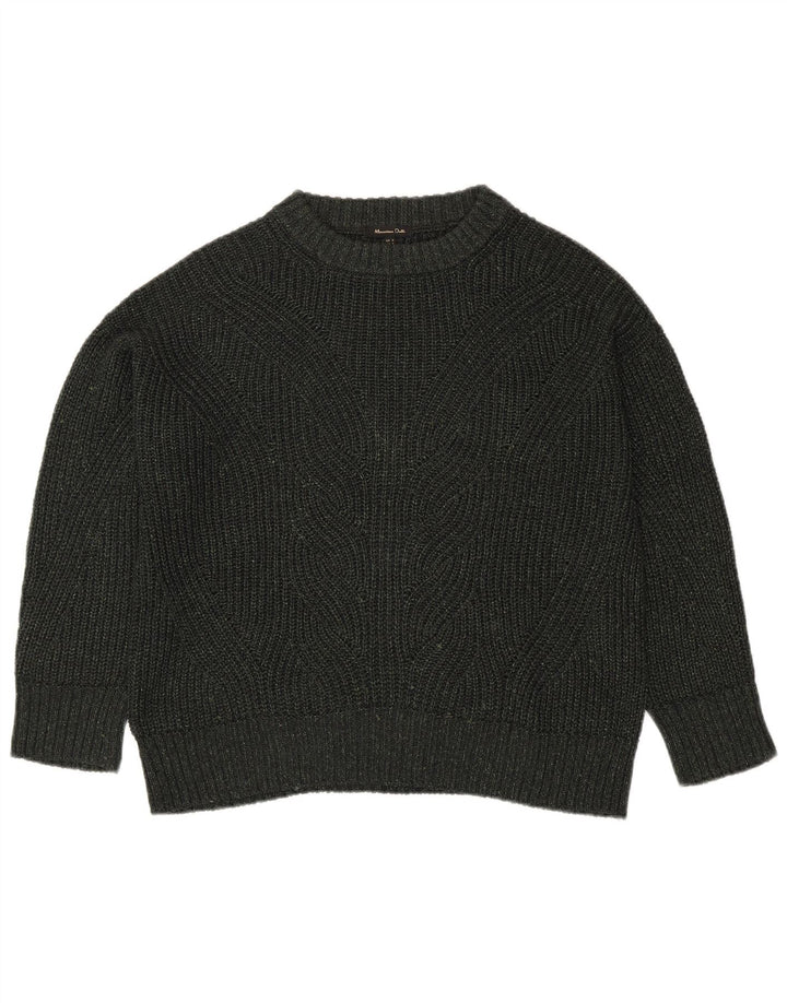 Damski sweter oversize Massimo Dutti z okrągłym dekoltem, UK 14, średni khaki