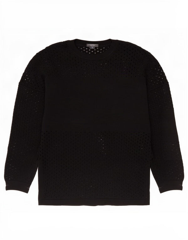 Damski sweter oversize z okrągłym dekoltem Topshop UK 8 Small Black Wiskoza