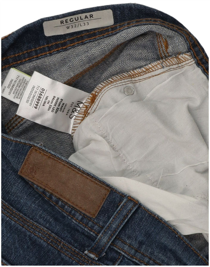 Męskie jeansy Marks & Spencer Regular Straight W32 L33 Niebieskie bawełniane