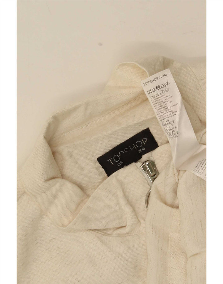 Damska marynarka Topshop UK 10 Small, beżowa, nakrapiana wiskoza