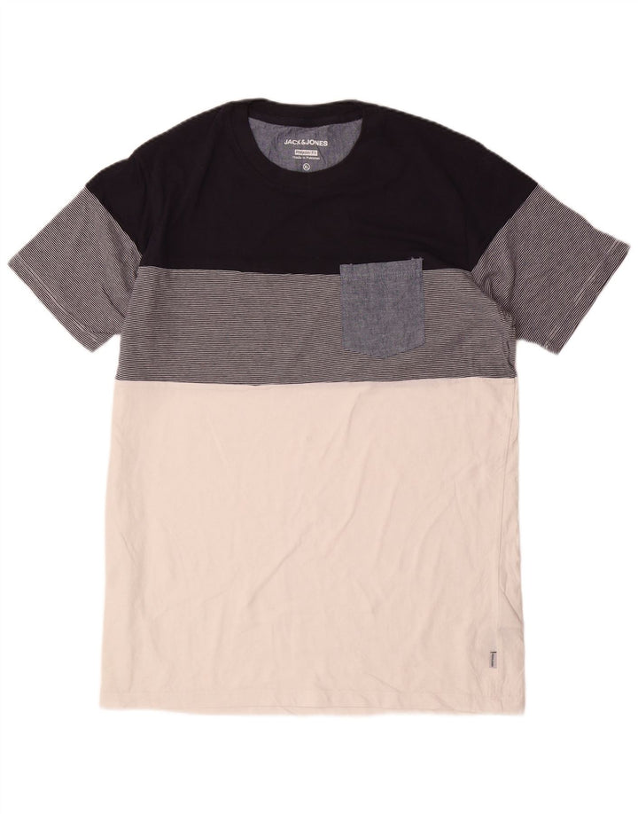 T-shirt męski Jack & Jones o regularnym kroju XL, wielokolorowy, z blokami kolorów