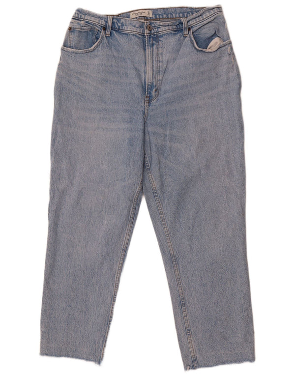 Dżinsy damskie Abercrombie & Fitch z wysokim stanem, proste US 16 2XL W33 L26 niebieskie