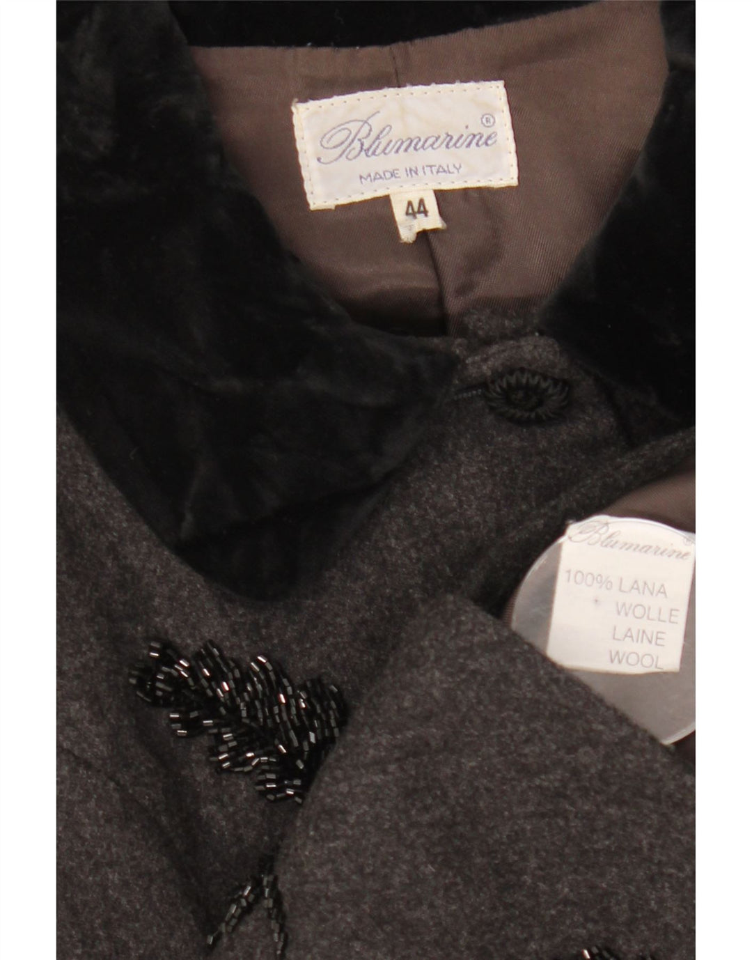 Damska marynarka zapinana na 5 guzików Blumarine IT 44 Średnia szara wełna