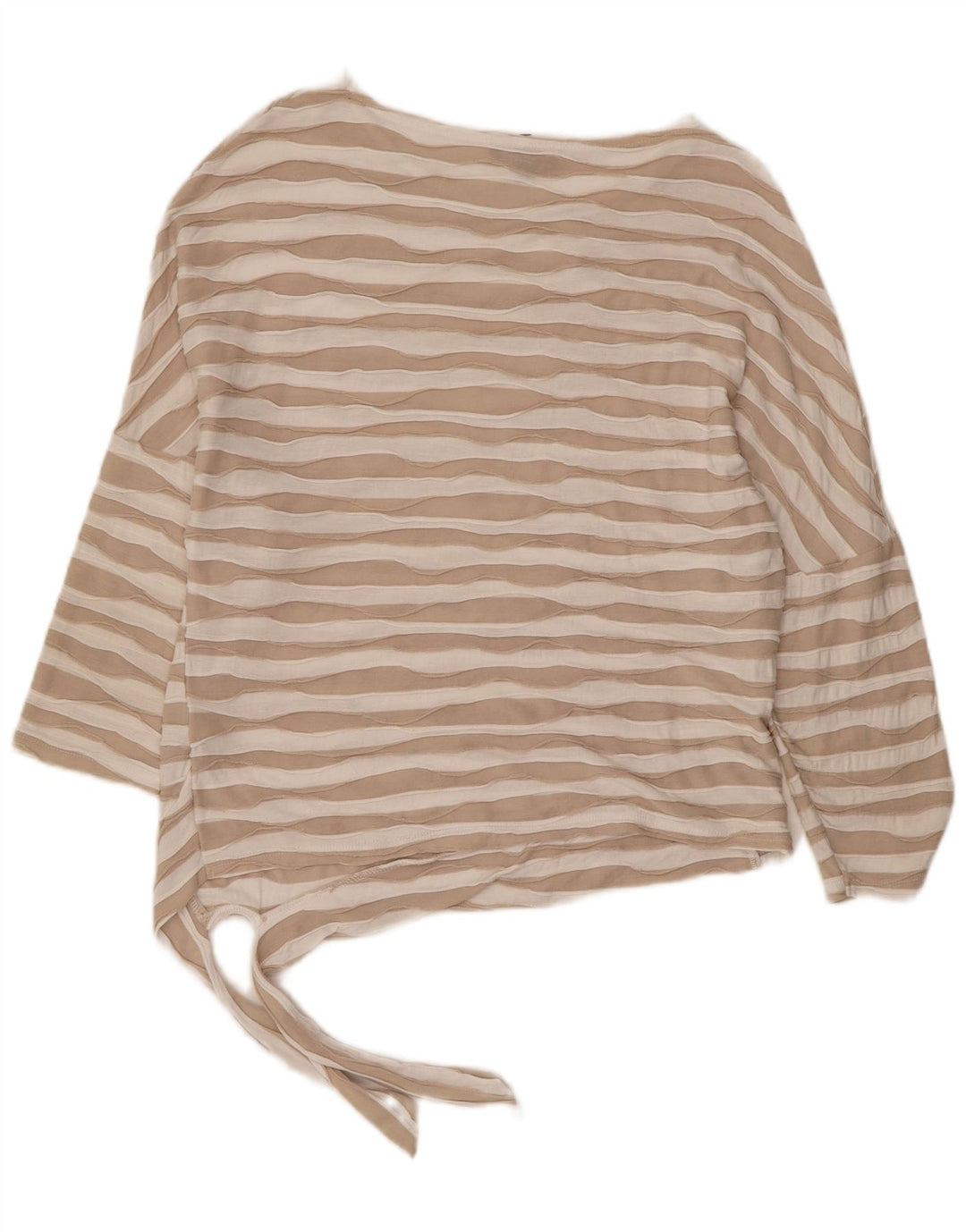 PHASE EIGHT Womens Top 3/4 Sleeve UK 12 Medium  Beige Striped Viscose