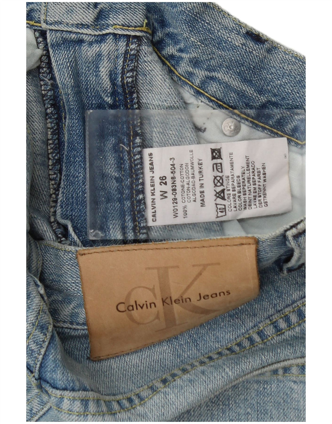 Damskie jeansy Calvin Klein Bootcut W26 L32 Niebieskie bawełniane