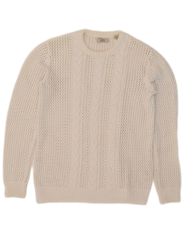 Jack Wills Womens Crew Neck Jumper Sweater UK 10 Small White Cotton