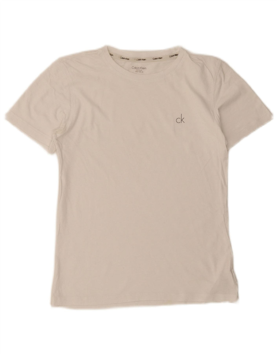 T-shirt chłopięcy Calvin Klein Regular, 12-13 lat, biała bawełna
