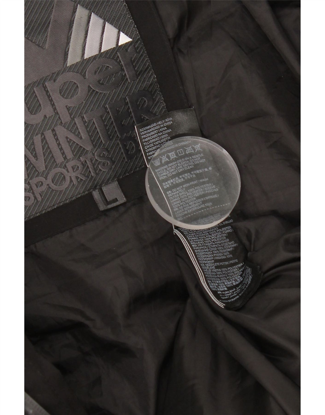 Męska ocieplana kurtka z kapturem Superdry UK 40, duża, czarna, poliestrowa