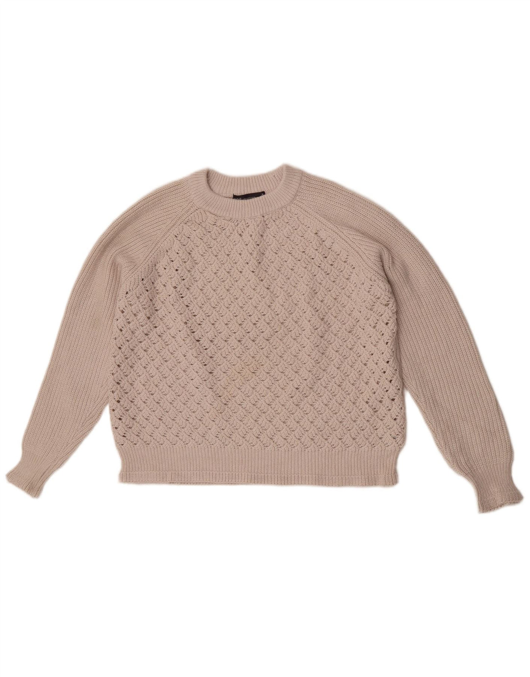 Marks & Spencer Damski sweter z okrągłym dekoltem, UK 14, średni beż