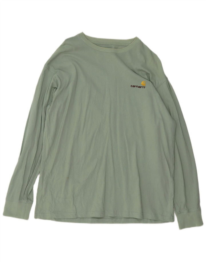 Męski top Carhartt z długim rękawem XL, zielony, bawełniany