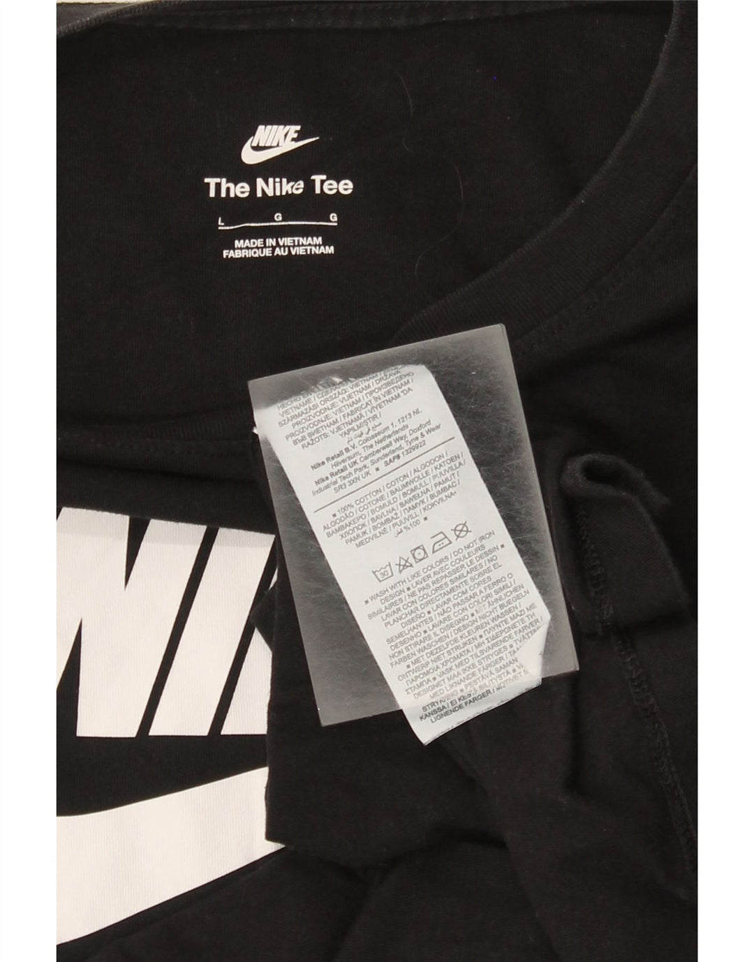 Damska koszulka z grafiką Nike z długim rękawem, UK 16, duża, czarna bawełna