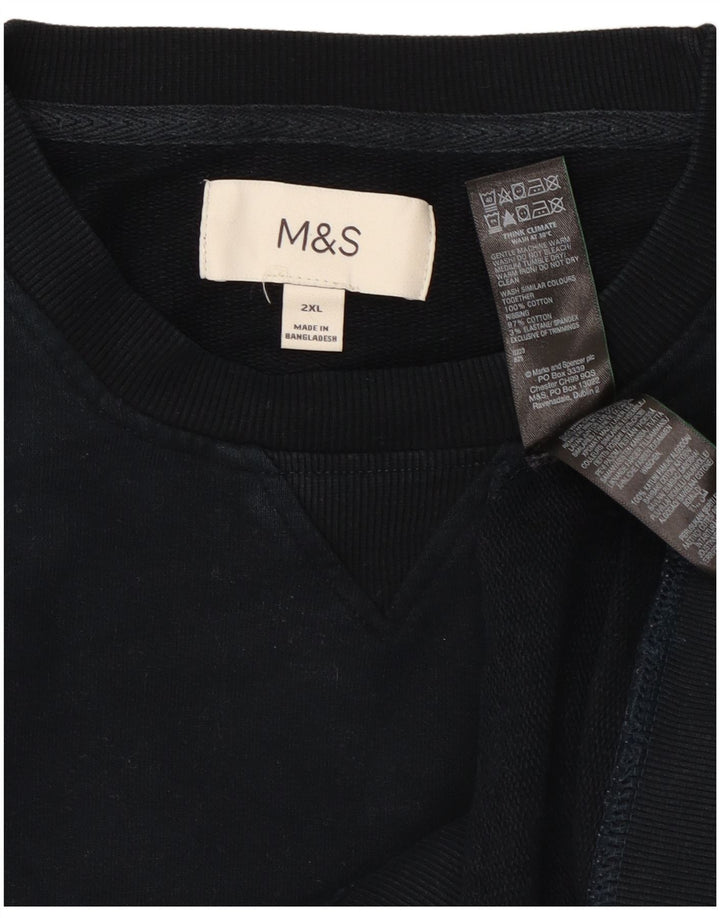 Marks & Spencer Męski sweter bluzowy 2XL granatowy, bawełniany