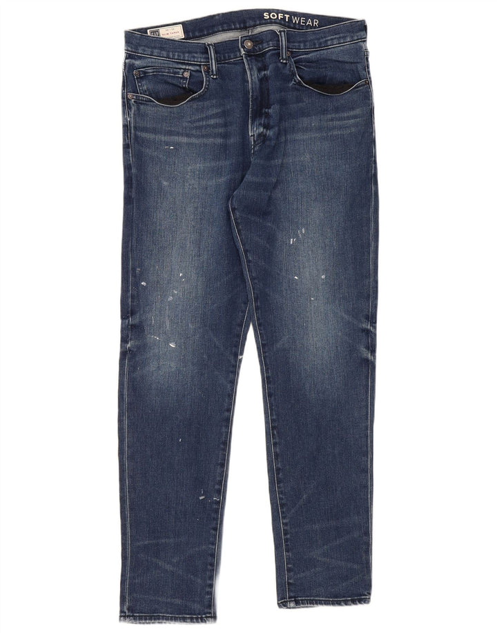 Męskie jeansy Gap Slim Tapered W36 L32 Niebieskie bawełniane