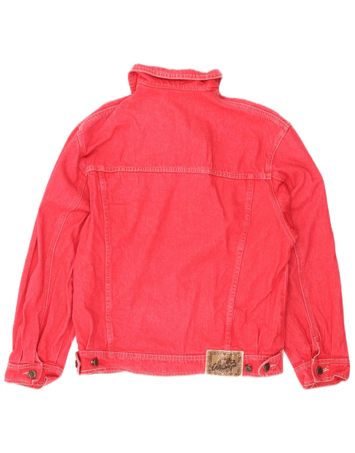 Damska kurtka dżinsowa VINTAGE UK 14, średnia czerwona, bawełniana