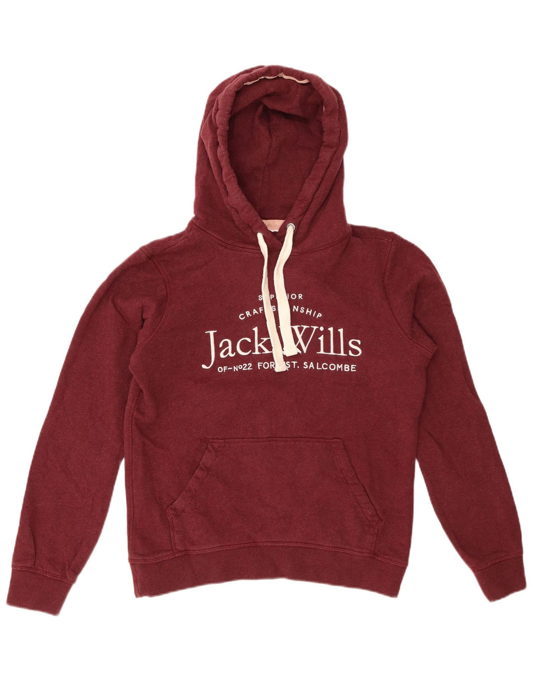 Damski sweter z kapturem Jack Wills, UK 8, mały, bordowy, bawełniany
