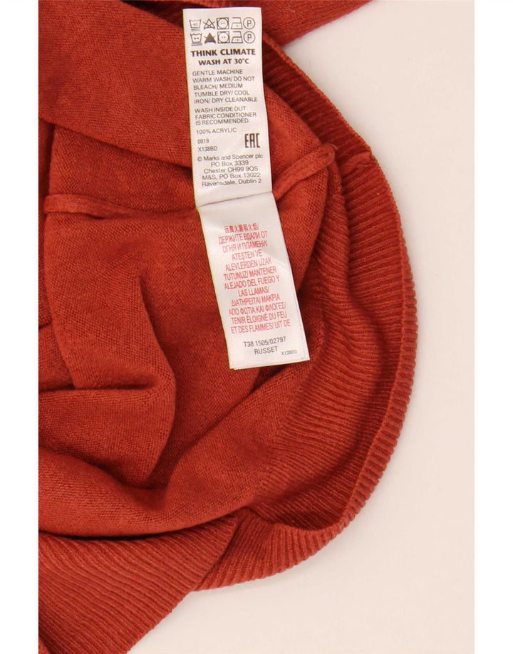 Marks & Spencer Damski sweter z golfem, UK 10, mały, bordowy