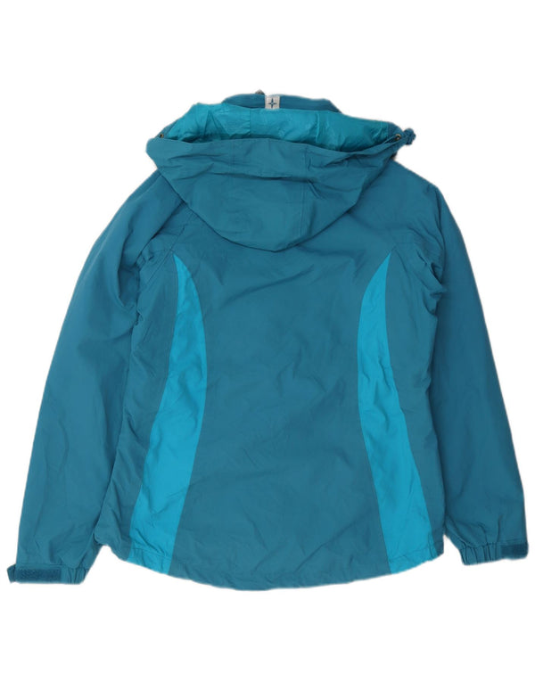 Damska kurtka przeciwdeszczowa Mountain Warehouse Isoory z kapturem UK 12, średni niebieski nylon