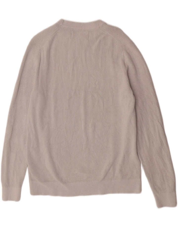 Męski sweter z okrągłym dekoltem Calvin Klein Jeans, średnioszary, z blokami kolorów