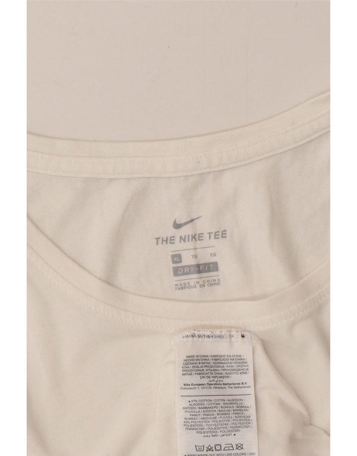 Męska kamizelka z grafiką Nike Dri Fit, średnia biała bawełna