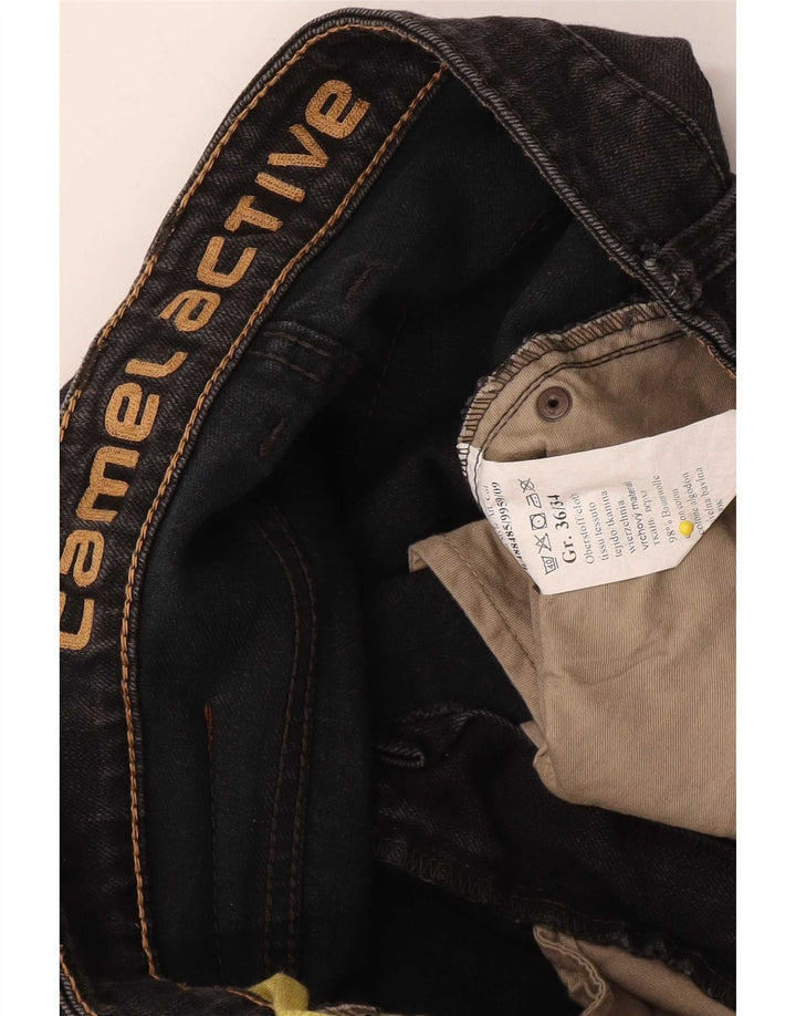 Camel Active Męskie proste dżinsy W36 L34 Czarna bawełna