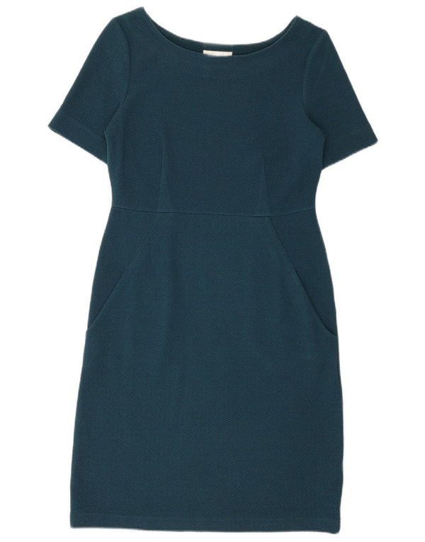 WHITE STUFF Womens Sheath Dress UK 10 Small Navy Blue Chevron Polyester