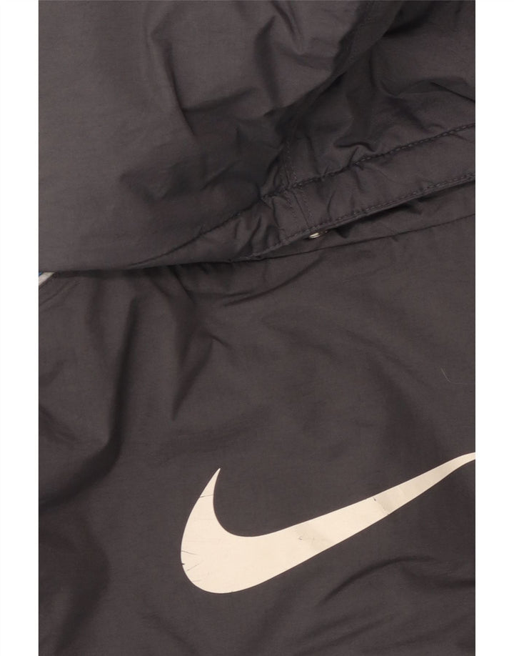 Chłopięca kurtka wiatrówka z kapturem Nike 15-16 lat XL, szary nylon z blokami kolorów