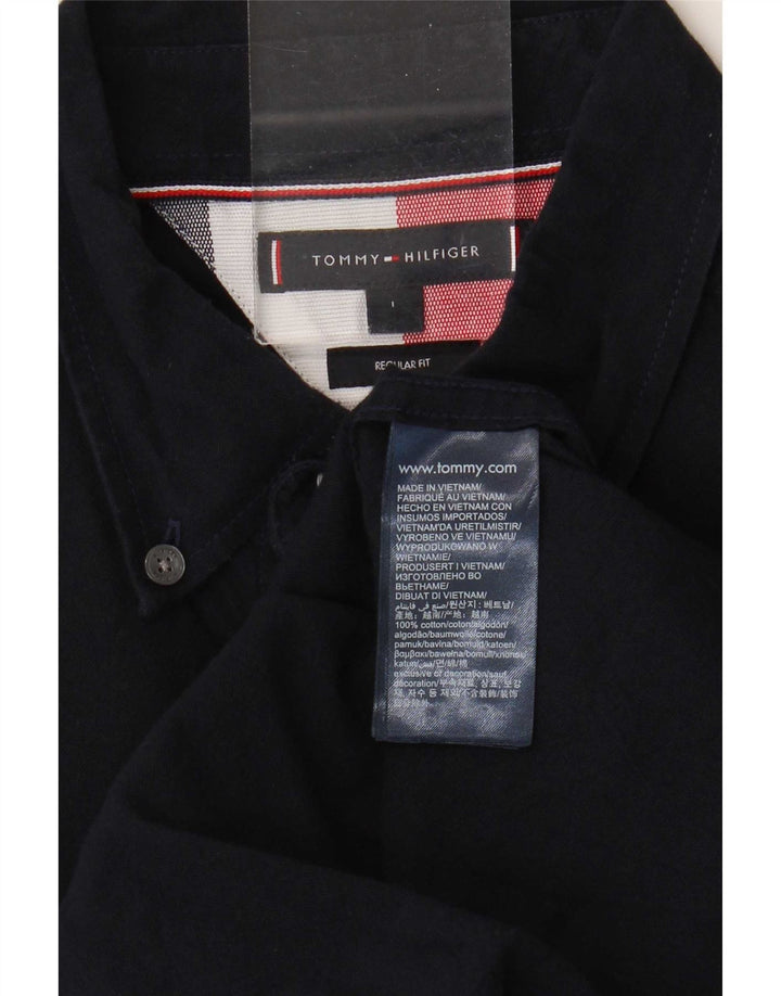 Męska koszula o regularnym kroju Tommy Hilfiger, duża, granatowa, bawełniana