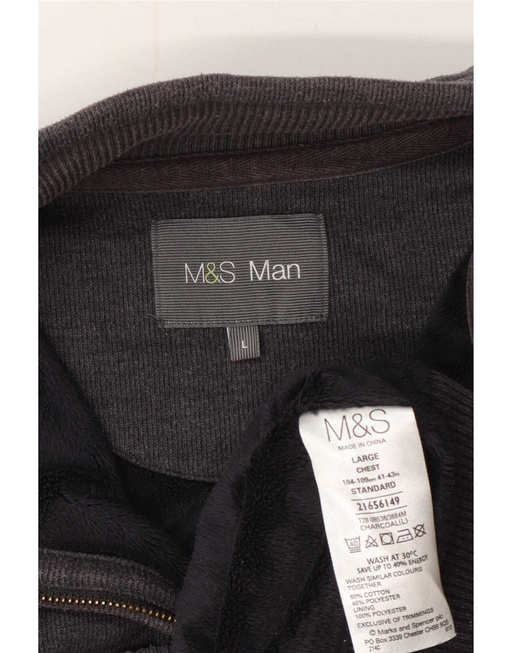 Marks & Spencer Męska kurtka dresowa, duża, szara, bawełniana