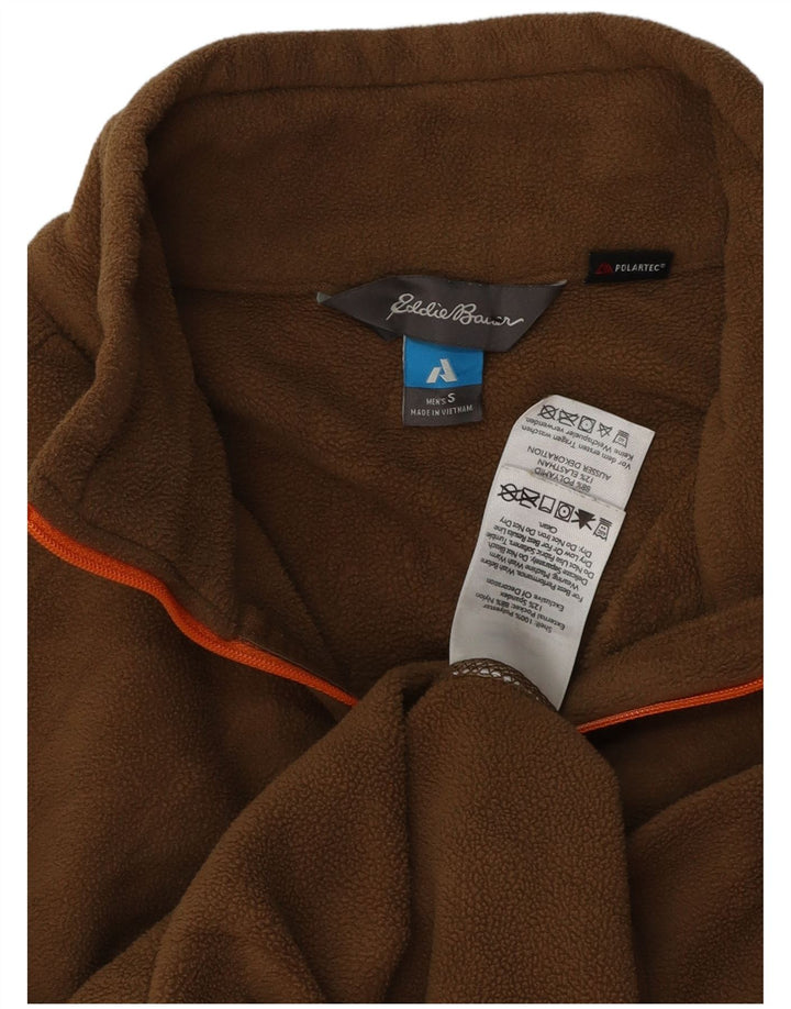 Męski sweter polarowy z zamkiem błyskawicznym Eddie Bauer, mały, beżowy poliester
