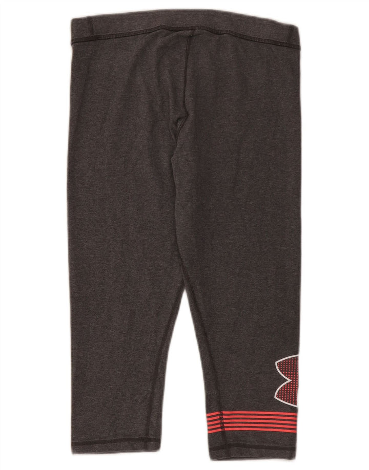 Damskie legginsy Capri Under Armour Graphic UK 14, średnioszare, bawełniane
