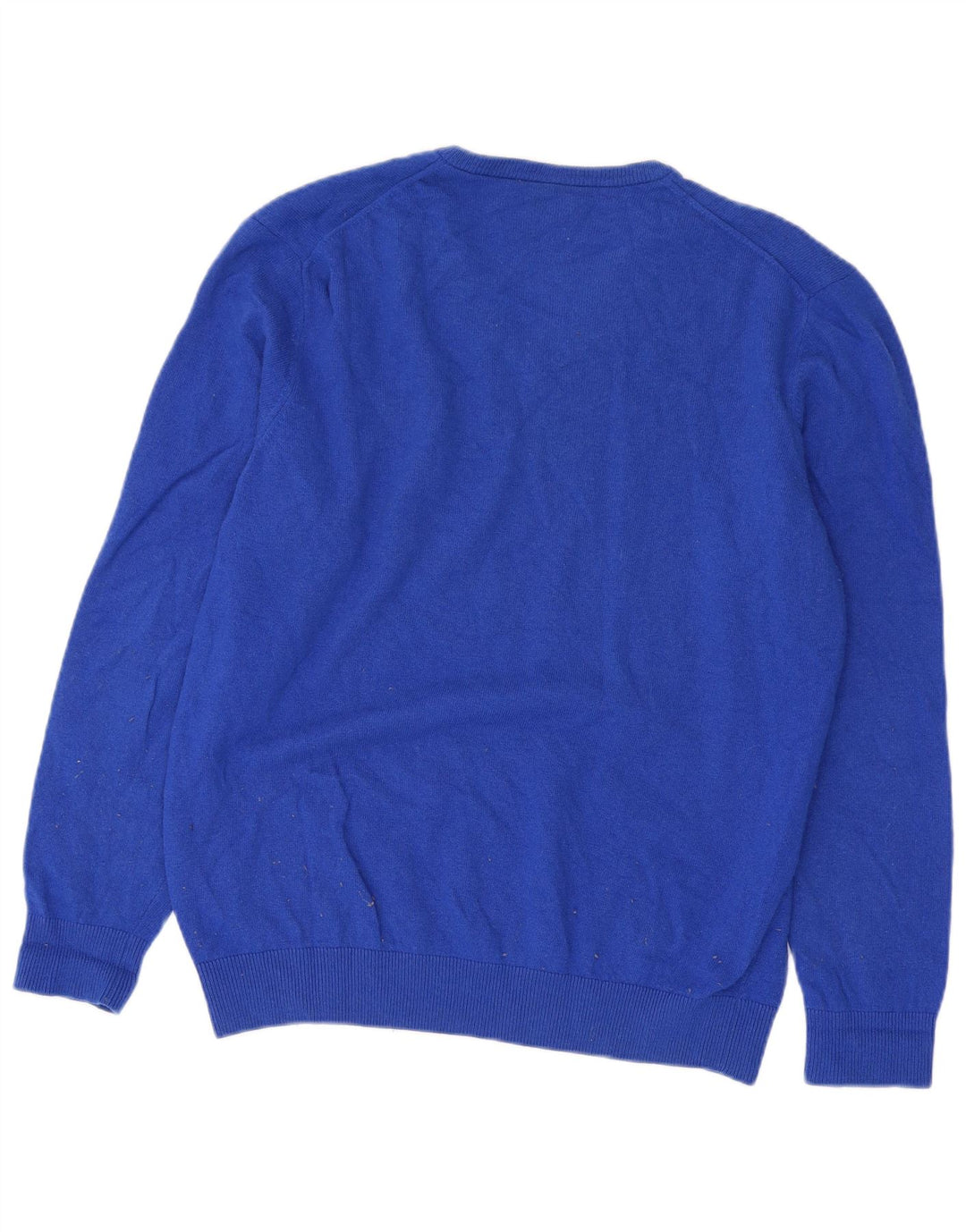 Męski sweter Lacoste z dekoltem w kształcie litery V, rozmiar 6 XL, niebieska dziewicza wełna