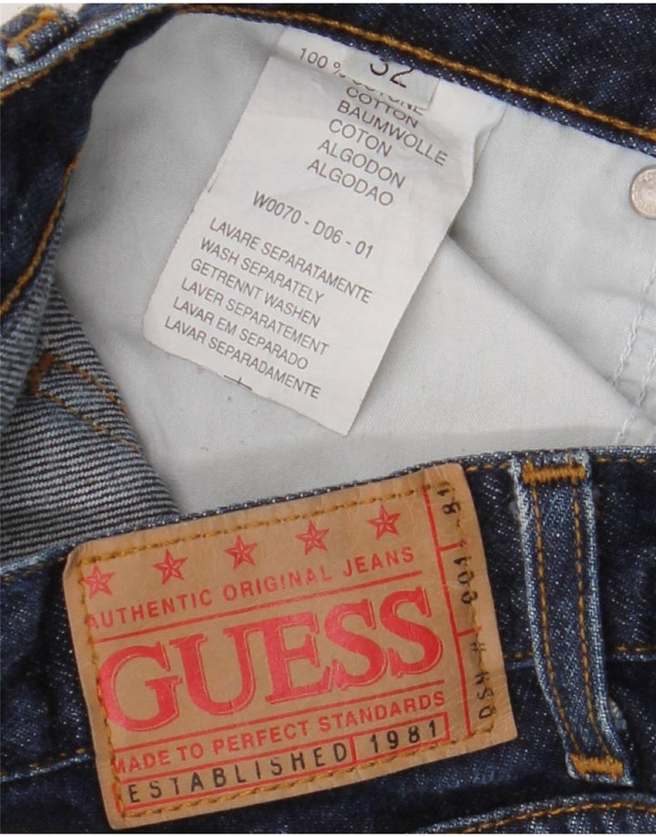 Jeansy Guess Męskie Proste W32 L32 Granatowe Bawełniane