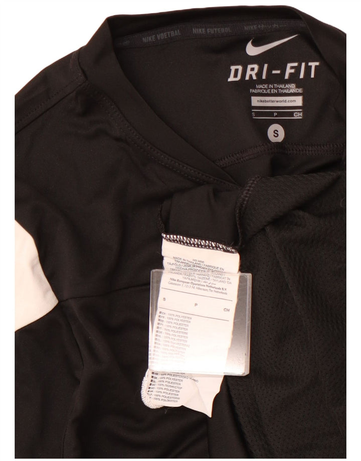 Męska koszulka NIKE Top, mała, czarna, z blokami kolorów, poliestrowa, sportowa