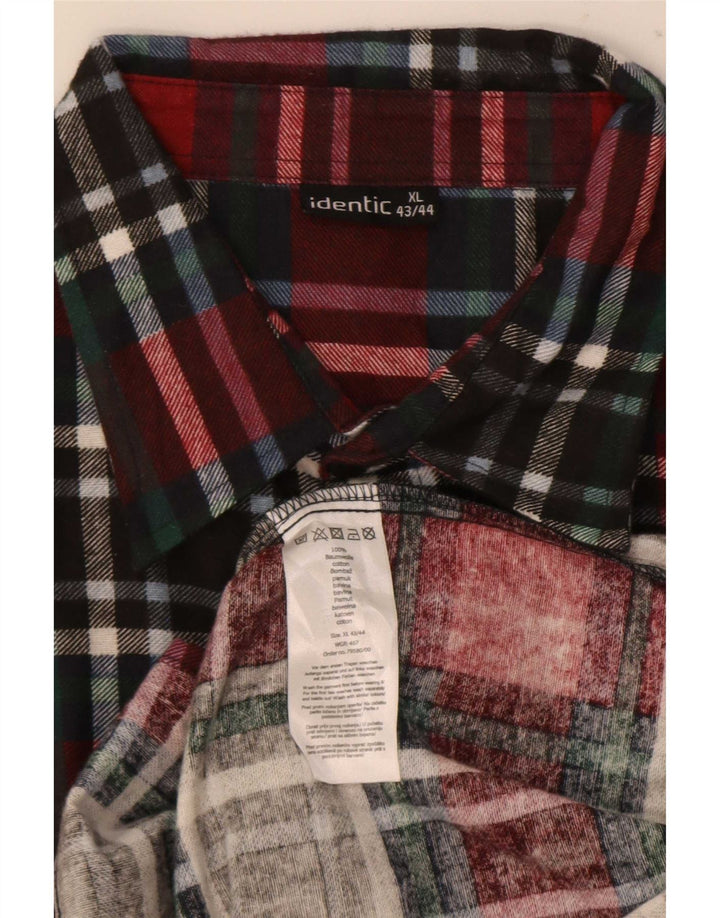 Identyczna koszula flanelowa męska w rozmiarze 43/44 XL, bawełniana w czerwoną kratę