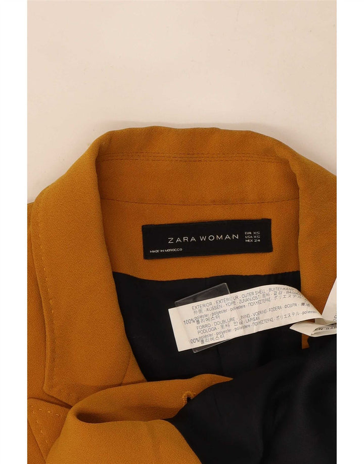 Damski płaszcz oversize z podwójnymi piersiami Zara UK 6 XS, żółty poliester