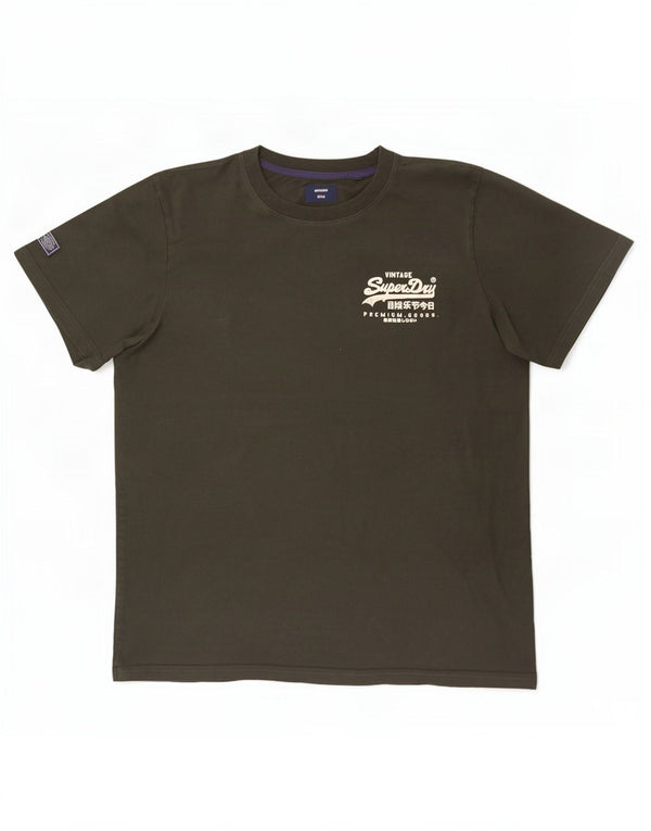 Męski T-shirt Superdry z grafiką, 3XL, zielony, bawełniany