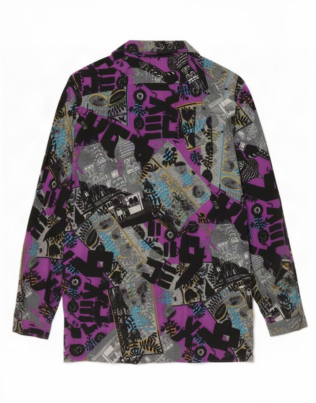 Koszula damska w stylu vintage w abstrakcyjny wzór UK 14, średnia, wielobarwna