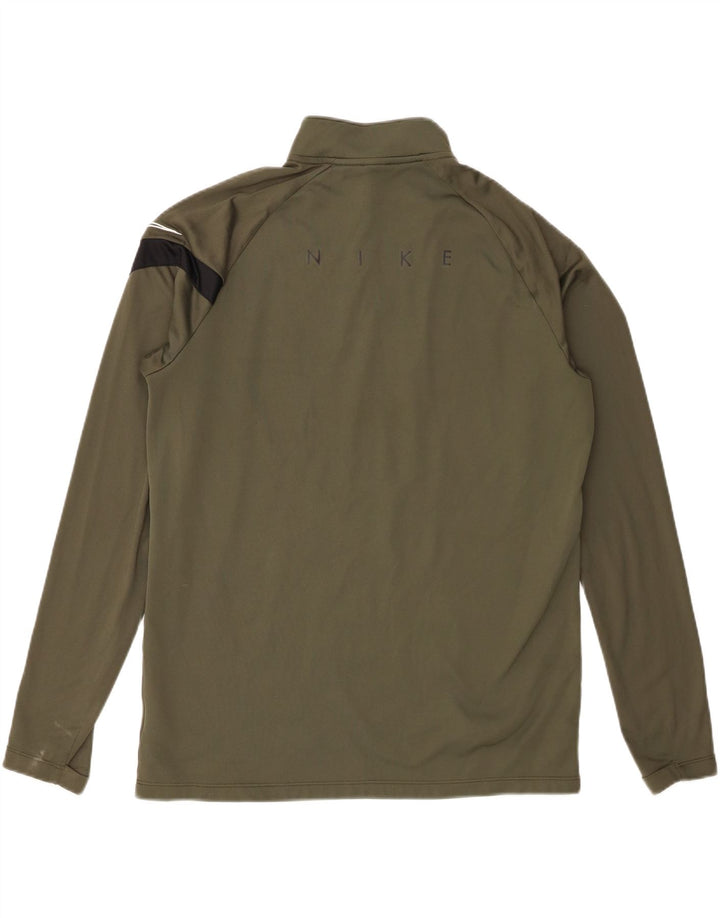 Męski dres Nike Dri Fit z zamkiem błyskawicznym i dużym poliestrem w kolorze khaki