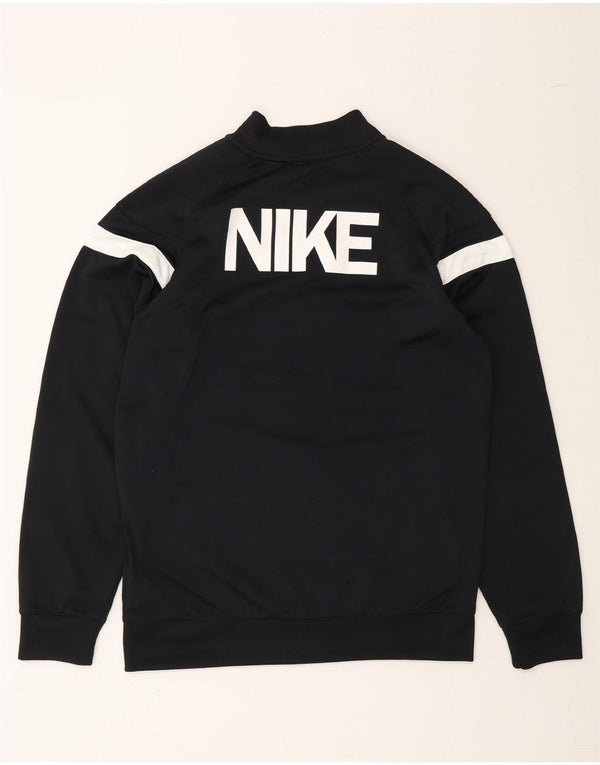 NIKE Boys Graphic Tracksuit Top Jacket 13-14 Years XL Black Polyester
