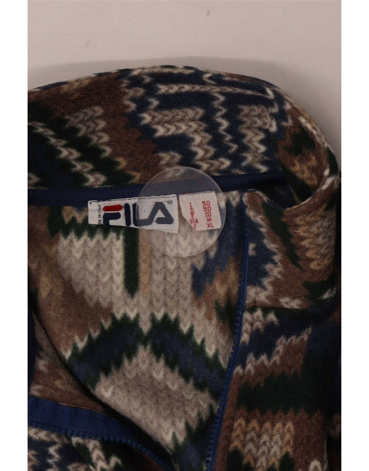Męski sweter polarowy Fila o luźnym kroju IT 50 Średni wielokolorowy geometryczny